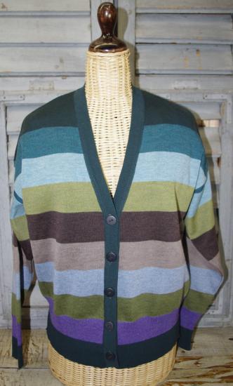 Cardigan, Strickjacke Melli Blockstreifen von Invero, Merinowolle